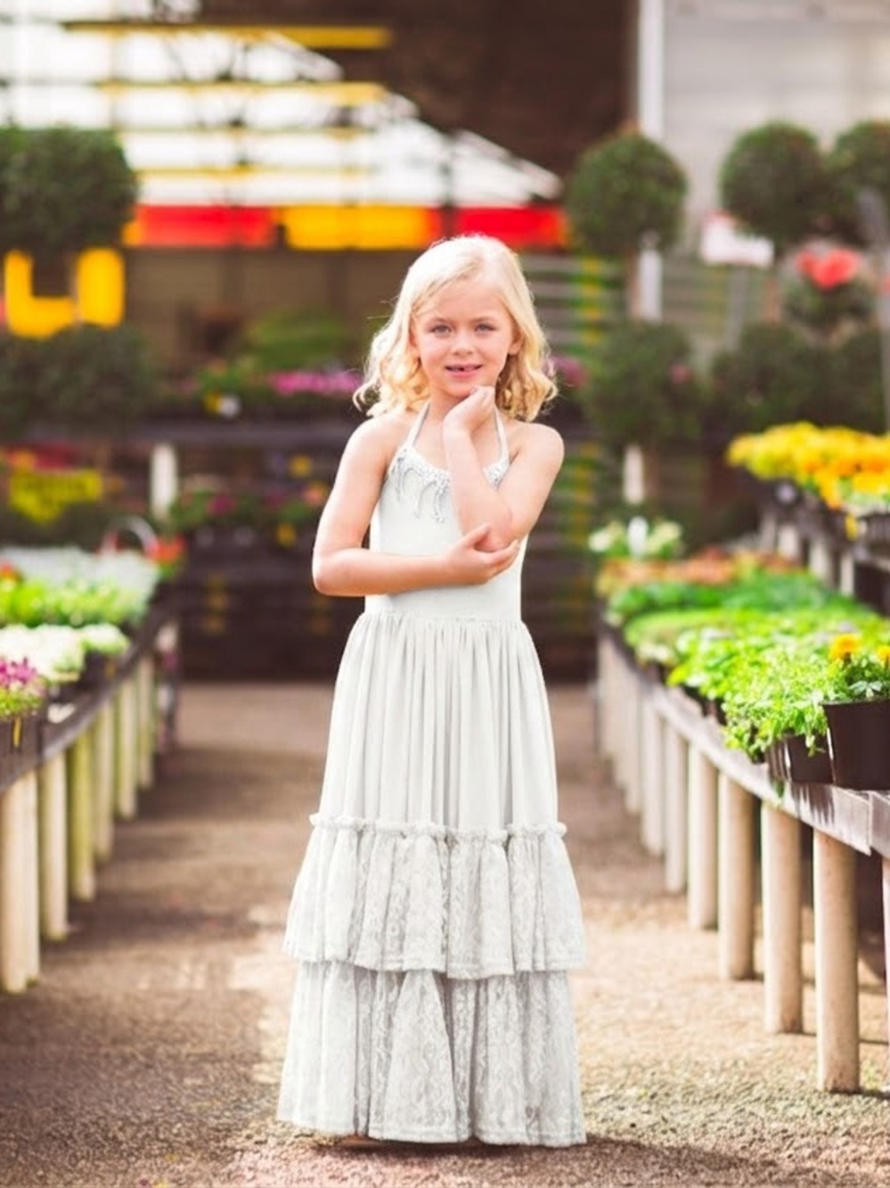 Boho fairycore flower girl vintage lace maxi dress with fringe 14